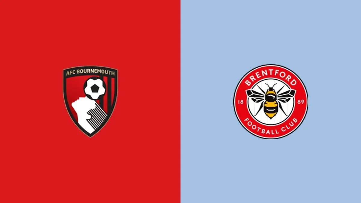 Логотипы AFC Bournemouth и Brentford на фоне
