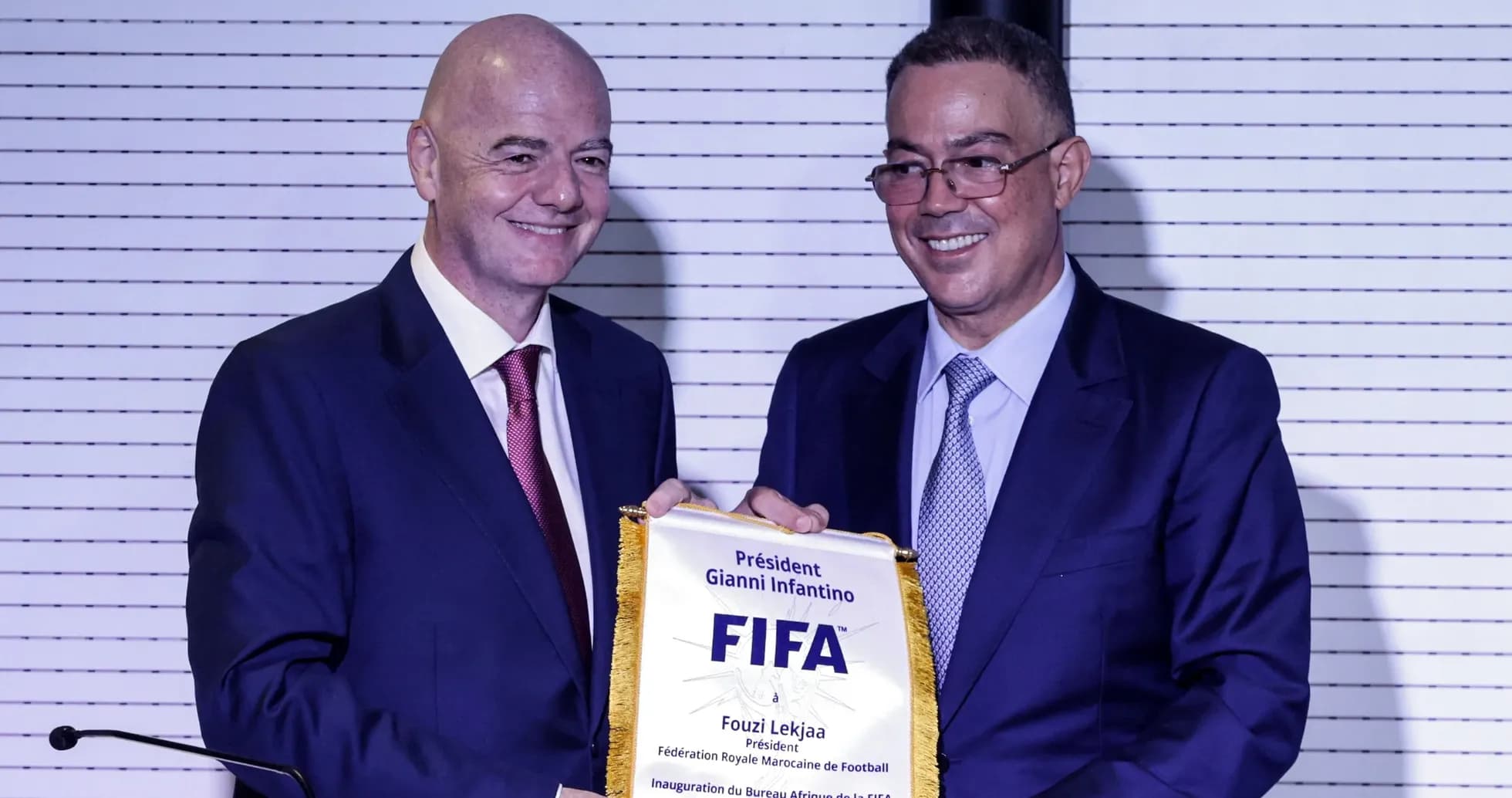 Gianni Infantino и Fouzi Lekjaa на церемонии открытия