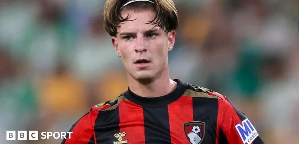 Игрок Bournemouth в черно-красной форме на поле