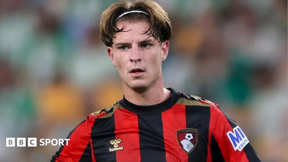 Игрок Bournemouth в черно-красной форме на поле