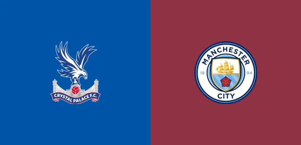 Логотипы Crystal Palace и Manchester City на фоне
