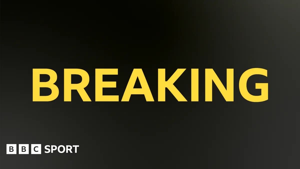 Breaking news alert graphic from BBC Sport