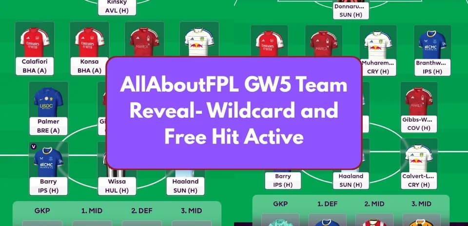 Состав команды FPL на GW5 с активными карточками