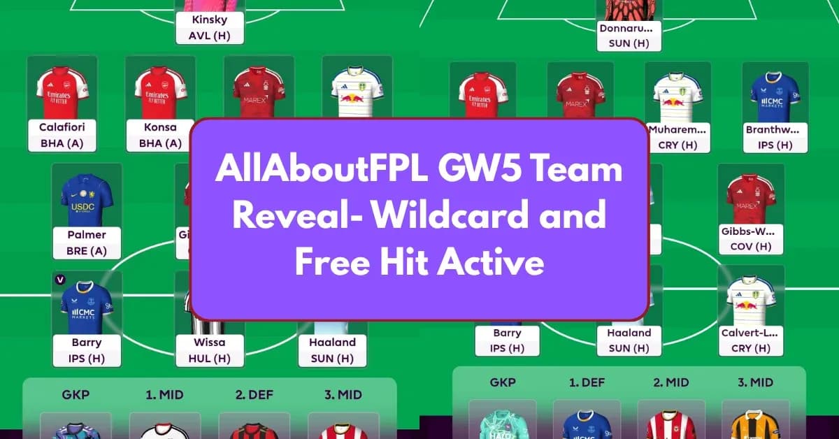 Состав команды FPL на GW5 с активными карточками