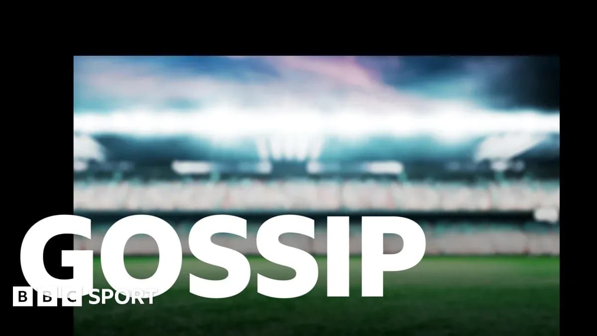 Размытый стадион с текстом 'GOSSIP' на переднем плане