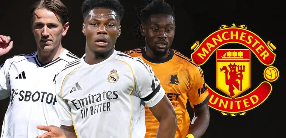Игроки в формах разных команд с логотипом Manchester United
