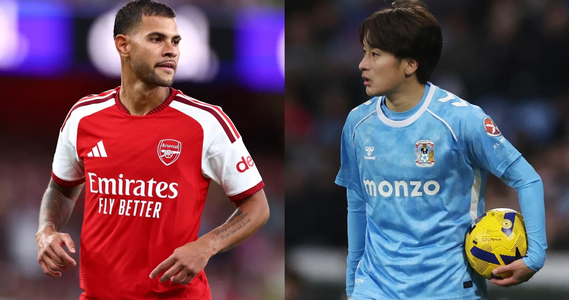 Игроки Арсенала и Ковентри на поле