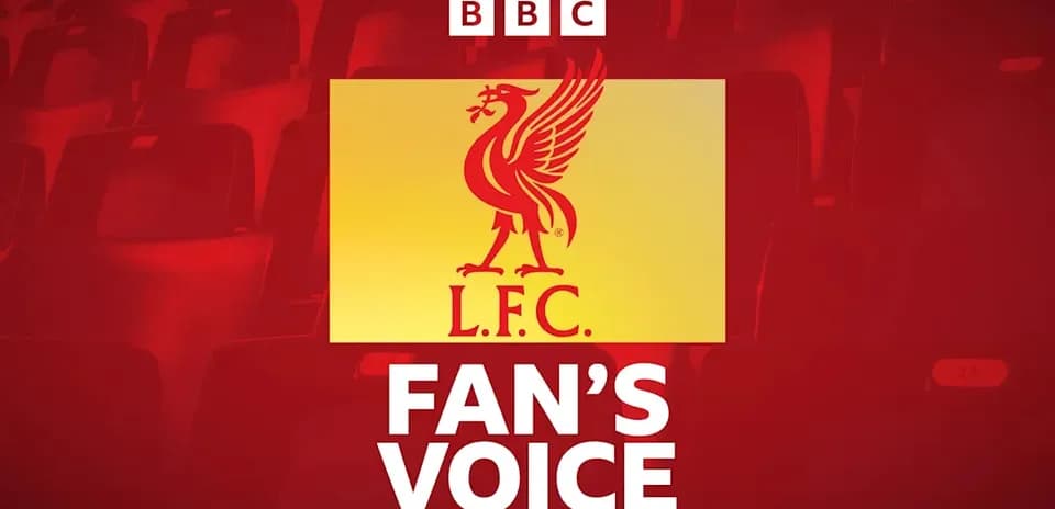 Логотип Liverpool FC и текст 'Fan's Voice'