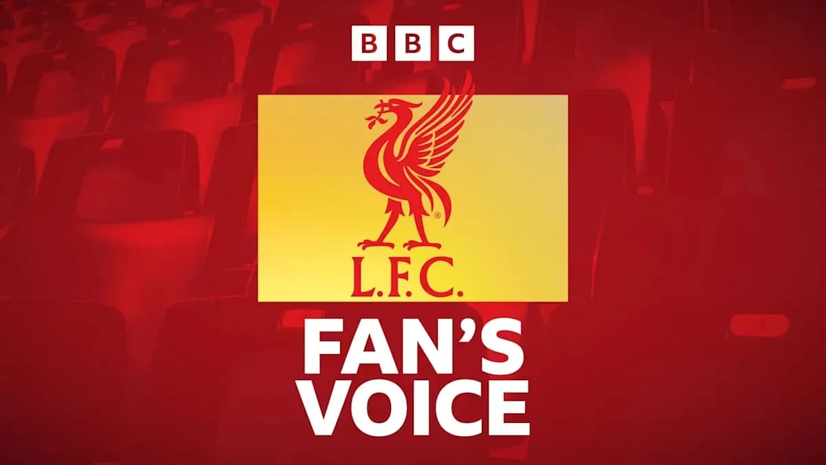 Логотип Liverpool FC и текст 'Fan's Voice'