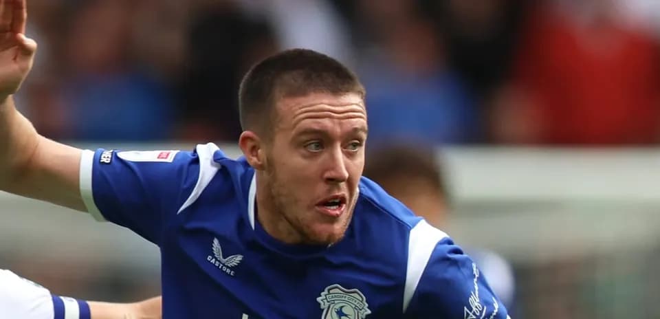 Игрок Cardiff City в синей форме на поле