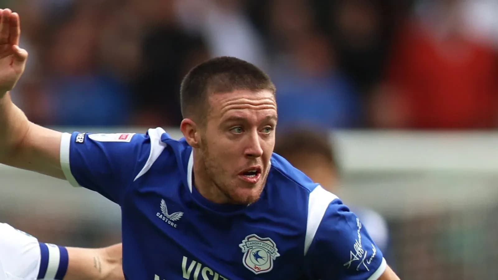 Игрок Cardiff City в синей форме на поле
