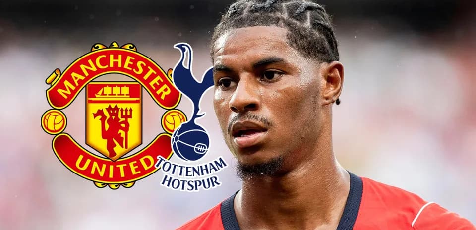 Игрок Manchester United на фоне логотипов клубов