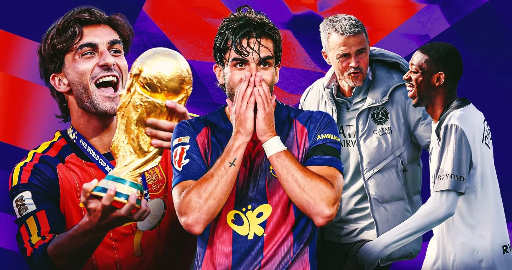 Игроки с кубком мира и тренерами на фоне