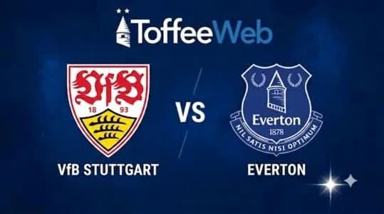 Логотипы VfB Stuttgart и Everton с надписью 'vs'