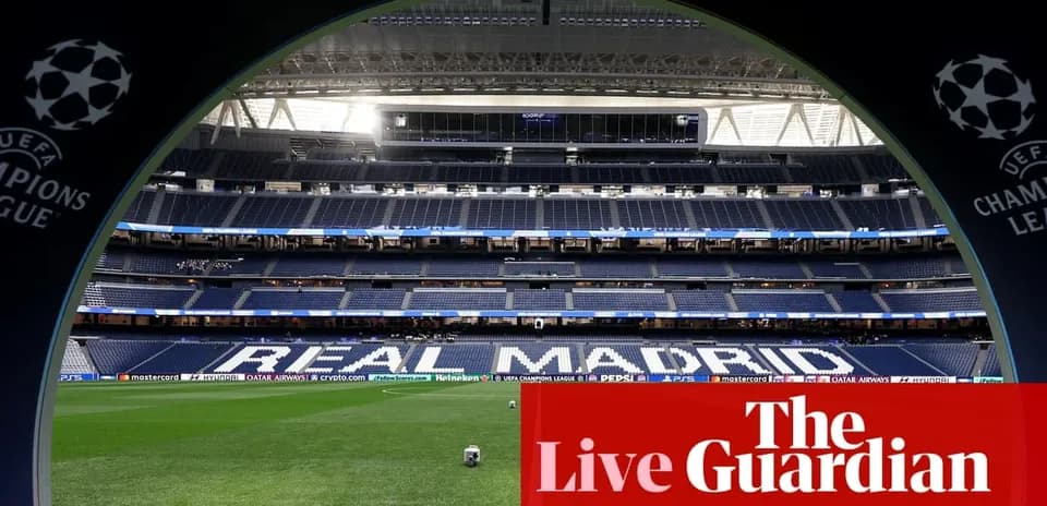 Стадион с надписью REAL MADRID и трибунами