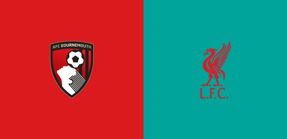 Логотипы AFC Bournemouth и Liverpool на фоне цветов