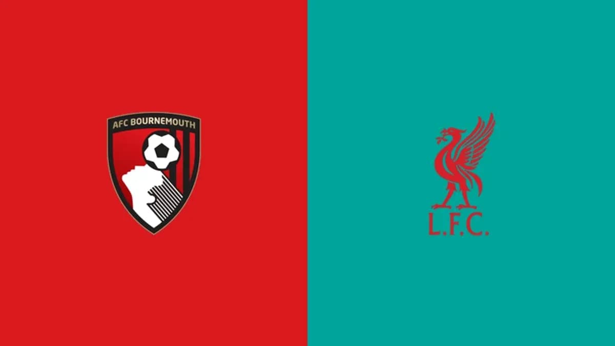 Логотипы AFC Bournemouth и Liverpool на фоне цветов