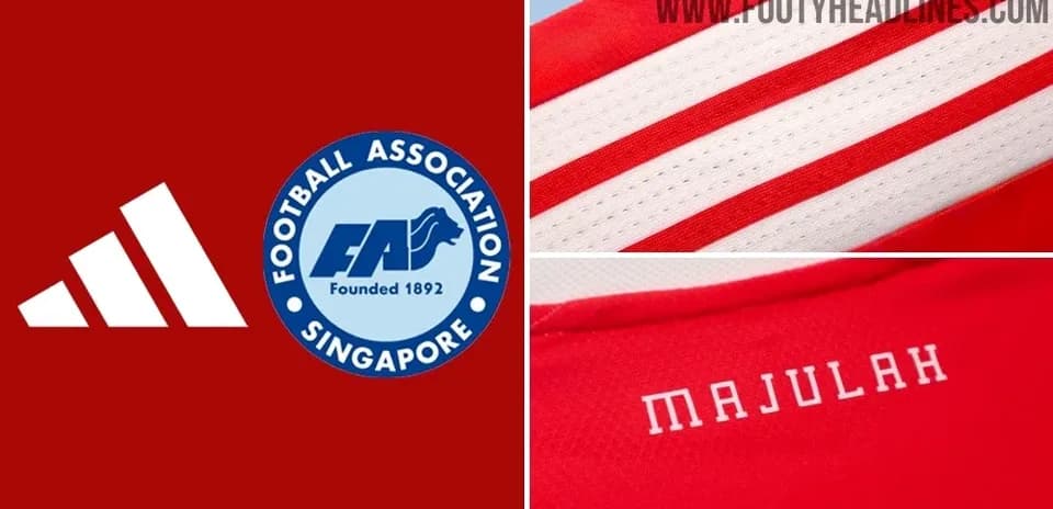 Футбольная форма Сингапура с логотипами Adidas и FA