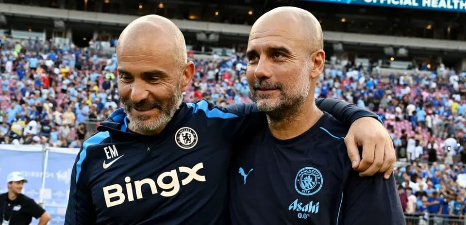 Тренеры Chelsea и Manchester City на стадионе