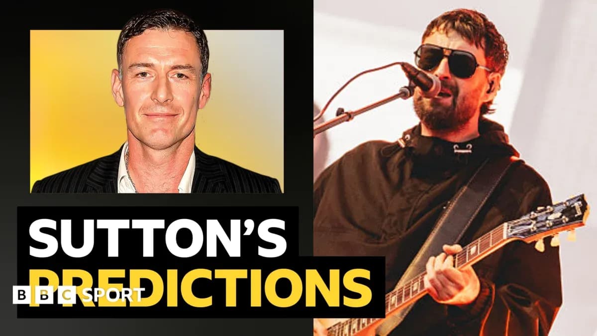 Collage of Sutton and a musician performing