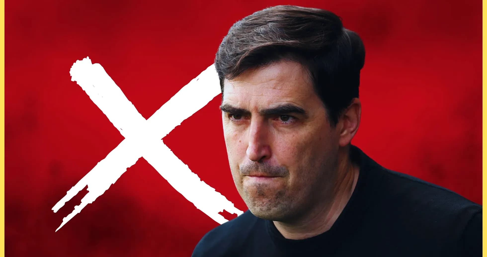 Тренер на фоне красного фона с символом X Тренер на фоне красного фона с символом X