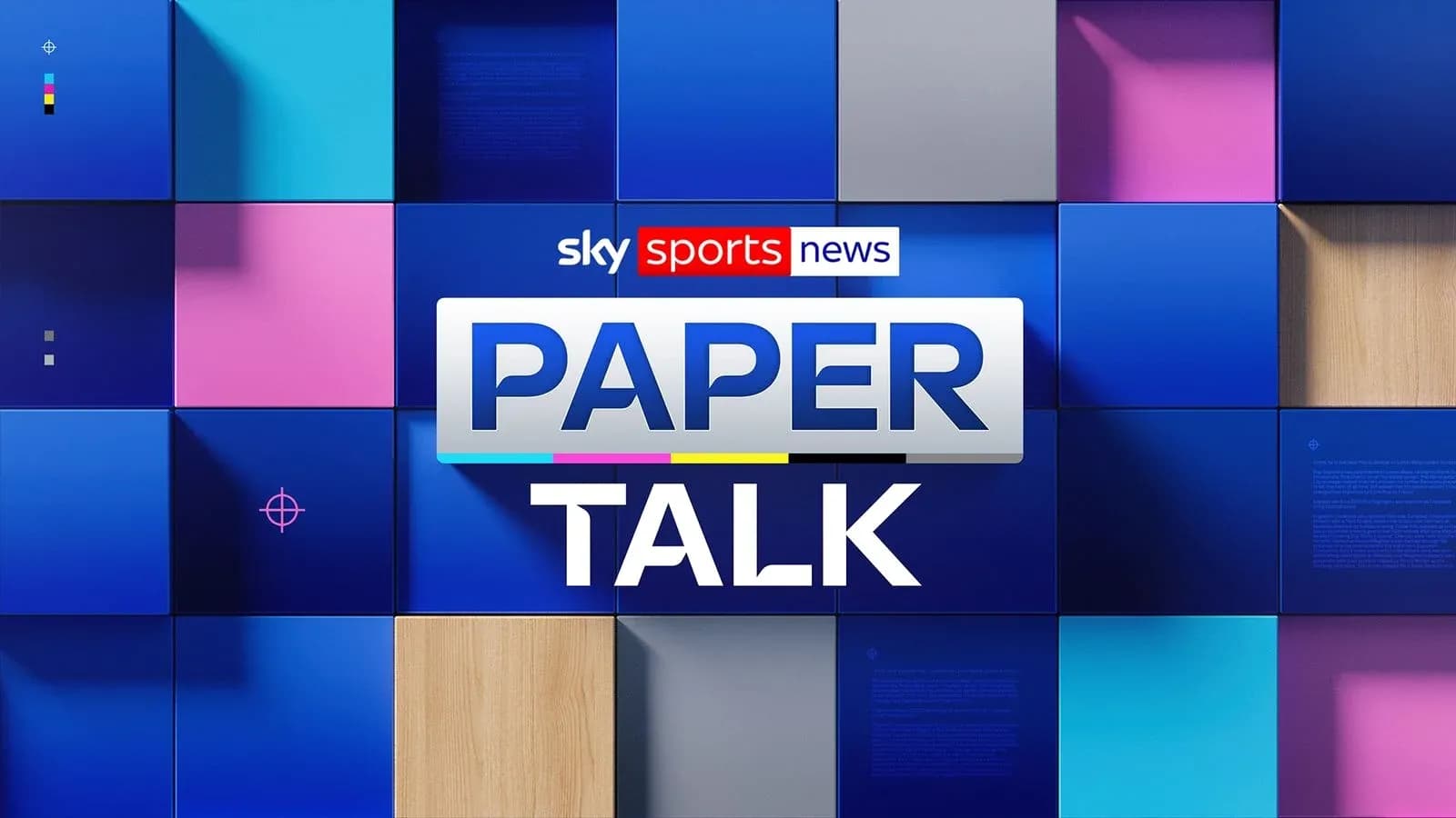 Логотип программы Paper Talk на фоне цветных панелей Логотип программы Paper Talk на фоне цветных панелей