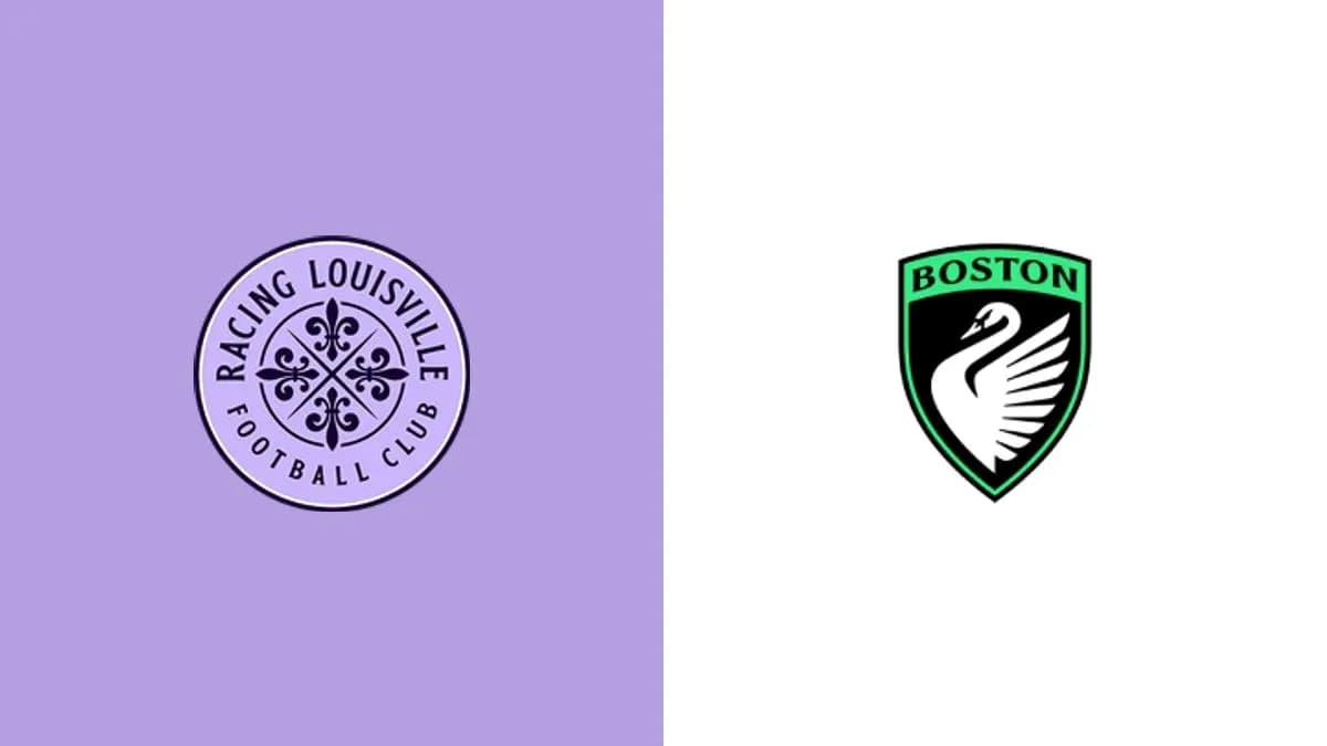 Логотипы Racing Louisville и Boston на фоне Логотипы Racing Louisville и Boston на фоне