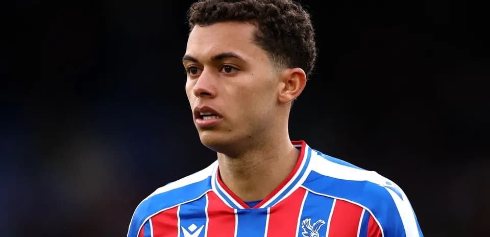 Игрок в форме Crystal Palace на поле Игрок в форме Crystal Palace на поле
